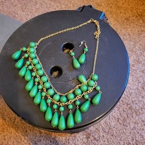 Green necklace/ earrings set